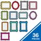 Carson Dellosa 36-Piece Chalkboard Frames Cutouts, Colorful Cardstock Labels for Name Tags, Bulletin Board, School Supplies, Classroom Organization, Party, and Locker Decorations